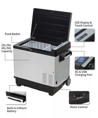 Car Fitment 30L portabile frigorifero solare frigorifero con doppia porta e batteria LFP