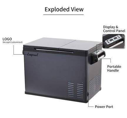 Frigorifero portatile per camion senza CFC 50L Grande capacità DC 12V 24V Freezer per auto