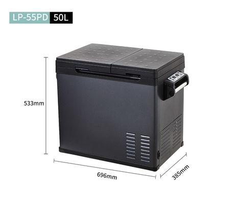 Potente 50L doppio controllo della temperatura frigorifero auto per campeggio alimentato a energia solare