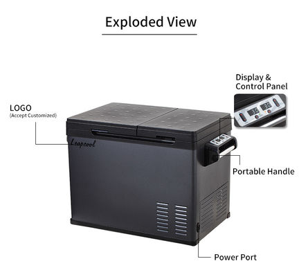 Refrigeratore per auto di capacità netta di 30L con doppia temperatura e isolamento C5H10/C-pentano